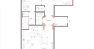 Appartement 2 chambres dans Moscou, Russie