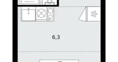 1 room apartment in Kommunarka, Russia