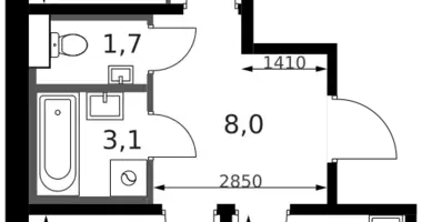 2 room apartment in Leninsky District, Russia