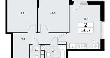 2 room apartment in Vnukovo, Russia
