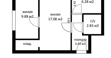 2 room apartment in Nyasvizh, Belarus