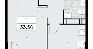 1 room apartment in Kommunarka, Russia