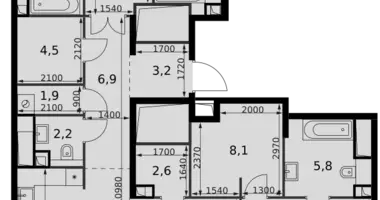 Mieszkanie 4 pokoi w Moskwa, Rosja