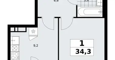 1 room apartment in Kommunarka, Russia