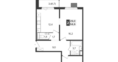 Appartement 2 chambres dans Leninsky District, Russie