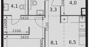 Apartamento 1 habitación en Moscú, Rusia