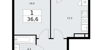 1 room apartment in Vnukovo, Russia