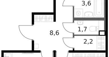 2 room apartment in Moscow, Russia