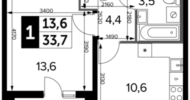 Квартира 1 комната в Ленинский городской округ, Россия