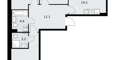 Apartamento 3 habitaciones en Troitsk, Rusia