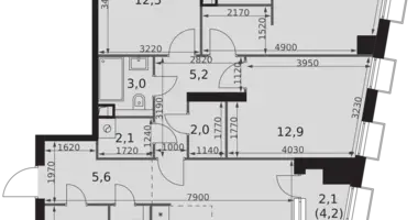 Apartamento 4 habitaciones en Moscú, Rusia