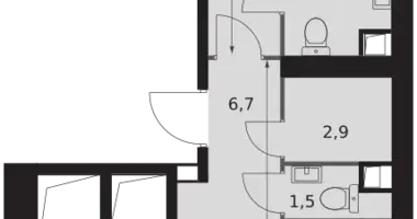 2 room apartment in Moscow, Russia