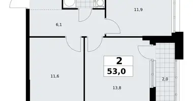 Wohnung 2 zimmer in Kommunarka, Russland