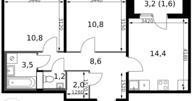 Mieszkanie 2 pokoi w Leninsky District, Rosja