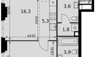 Apartamento 2 habitaciones en Moscú, Rusia