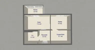 Appartement 1 chambre dans Aziarco, Bélarus