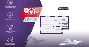 Квартира 3 комнаты в Лебедево, Беларусь