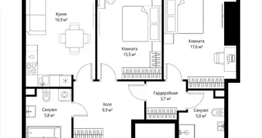 Mieszkanie 2 pokoi w Moskwa, Rosja