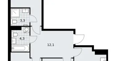 Apartamento 3 habitaciones en Troitsk, Rusia