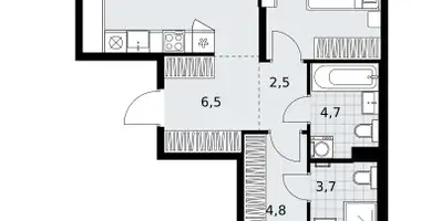 Wohnung 2 zimmer in Kommunarka, Russland