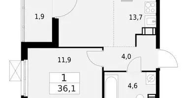 Apartamento 1 habitación en Krasnoye Selo, Rusia