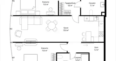 2 room apartment in Moscow, Russia