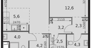 2 room apartment in Moscow, Russia