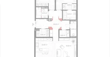 Apartamento 2 habitaciones en Moscú, Rusia