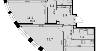 Apartamento 3 habitaciones en Moscú, Rusia
