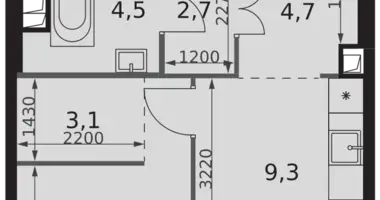Apartamento 1 habitación en Moscú, Rusia