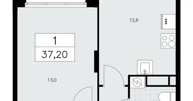 1 room apartment in Kommunarka, Russia