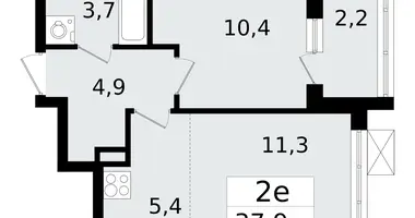 2 room apartment in Vsevolozhsk, Russia