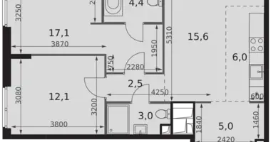 Wohnung 3 zimmer in Moskau, Russland