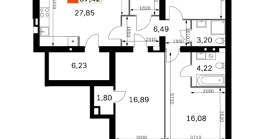 3 room apartment in Odincovskij gorodskoj okrug, Russia