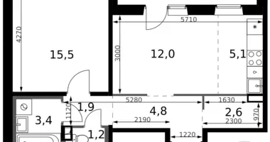 Apartamento 2 habitaciones en Leninsky District, Rusia