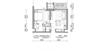 Apartamento 2 habitaciones en Choeng Thale, Tailandia