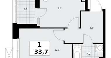 1 room apartment in Kommunarka, Russia