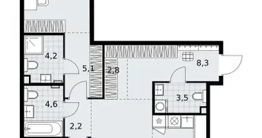 Mieszkanie 3 pokoi w Kommunarka, Rosja