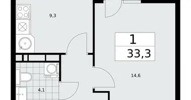 1 room apartment in Kommunarka, Russia