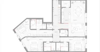 Mieszkanie 3 pokoi w Moskwa, Rosja