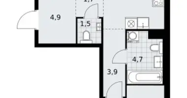 Wohnung 2 zimmer in Troizk, Russland