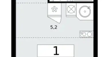 1 room apartment in Kommunarka, Russia