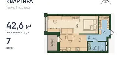 1 room studio apartment in Kaliningrad, Russia