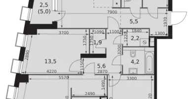 Apartamento 4 habitaciones en Moscú, Rusia