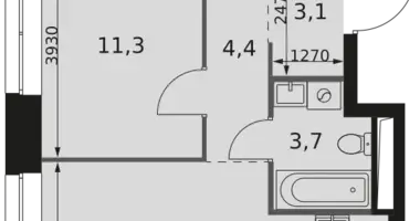 Apartamento 3 habitaciones en Moscú, Rusia