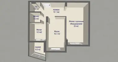 3 room apartment in Minsk, Belarus