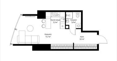 1 room apartment in Moscow, Russia