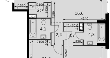 Apartamento 3 habitaciones en Moscú, Rusia