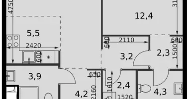 Appartement 2 chambres dans Moscou, Russie