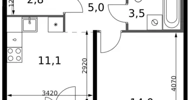 1 room apartment in Leninsky District, Russia
